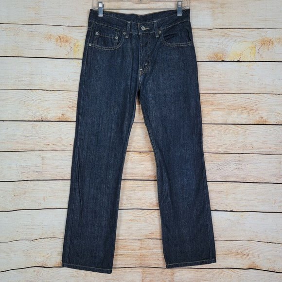 Levis 514 Jeans‎ Boys Size 16 Regular 28 x 28 Dark Blue Denim 5 Pocket Straight - Picture 1 of 7